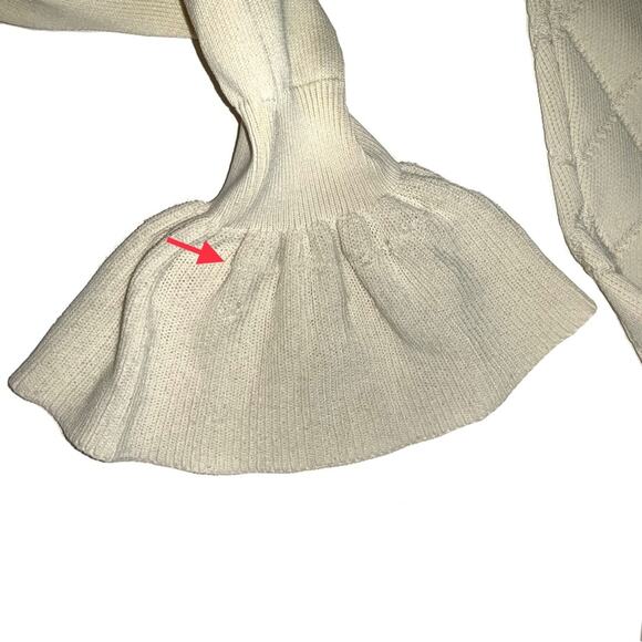 Opening Ceremony Compact Flare Sleeve Knit Cream Crewneck Sweater MEDIUM - Picture 10 of 11